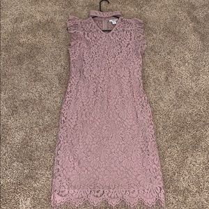 Barlll Blush Lace Choker Dress